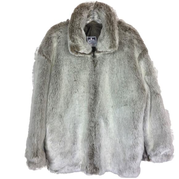 Beautiful Faux Gray Fox Coat SOFT & Gorgeo… - Picture 1 of 8